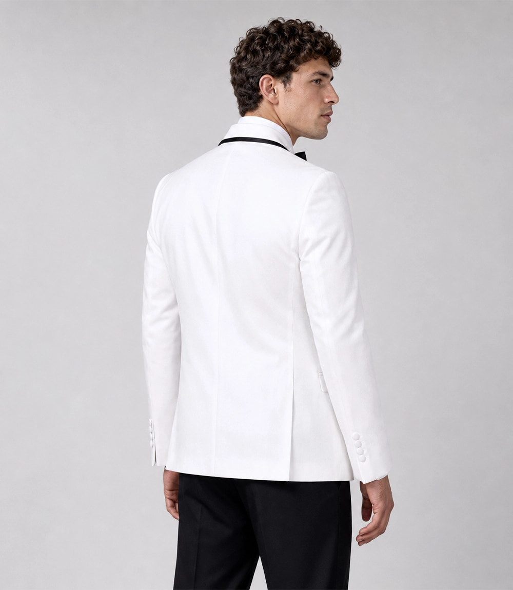 Men's White Shawl Lapel Tuxedo Back - Suit Heritage