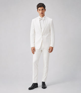 Men's White Terry Rayon Formal Tuxedo - Suit 