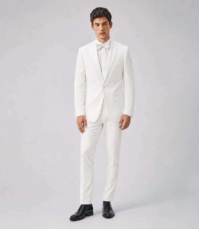Men's White Terry Rayon Formal Tuxedo - Suit