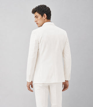 Men's White Terry Rayon Formal Tuxedo Back - Suit Heritage