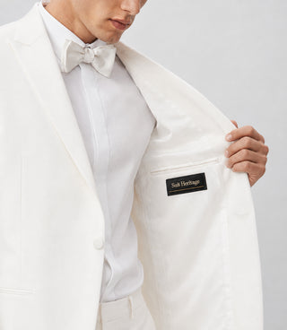 Men's White Terry Rayon Formal Tuxedo Inner - Suit Heritage
