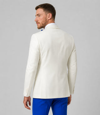 Men's White and Blue Wedding Tuxedo Back - Suit Heritage