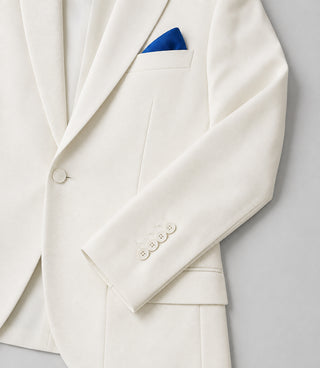 Men's White and Blue Wedding Tuxedo Fabric - Suit Heritage