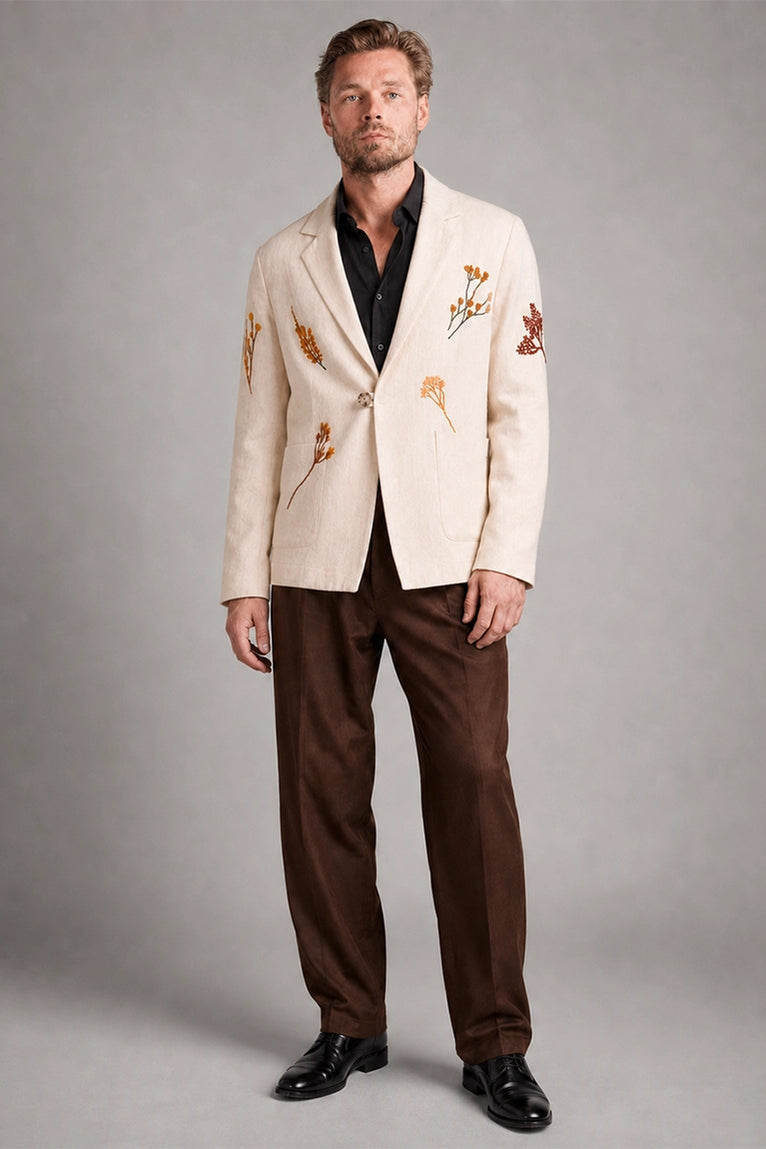 Men's Wild Flowers Hand Embroidered Resort Suit - Suit Heritage