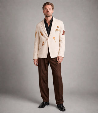 Men's Wild Flowers Hand Embroidered Resort Suit - Suit Heritage