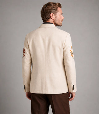 Men's Wild Flowers Hand Embroidered Resort Suit Back - Suit Heritage