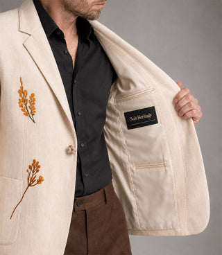 Men's Wild Flowers Hand Embroidered Resort Suit Inner - Suit Heritage