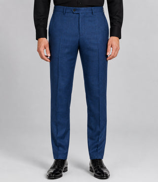 Men's Wool Plaid Blue 3 Piece Suit Pant - Suit Heritage