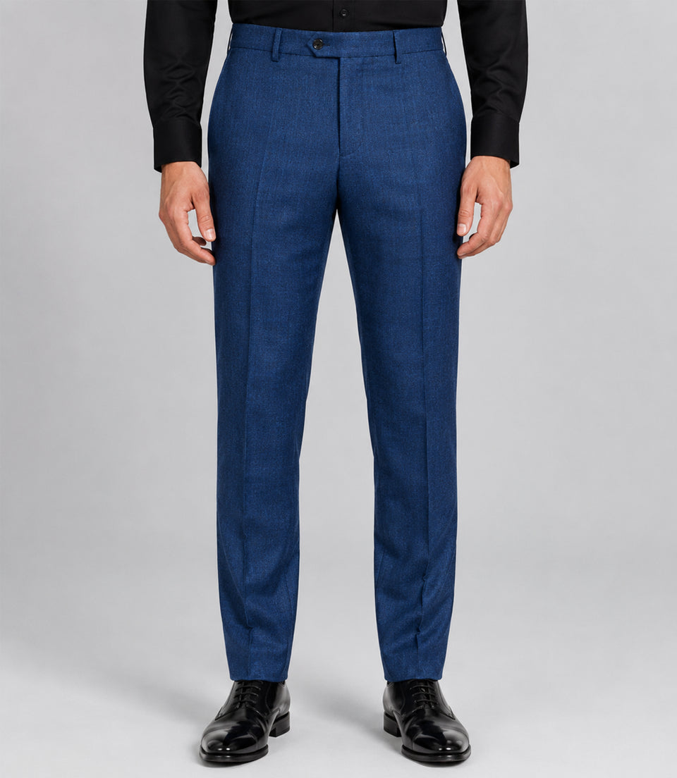 Men's Wool Plaid Blue 3 Piece Suit Pant - Suit Heritage