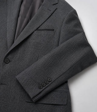 Men's Wool Plaid Grey 3 Piece Suit Fabric - Suit Heritage