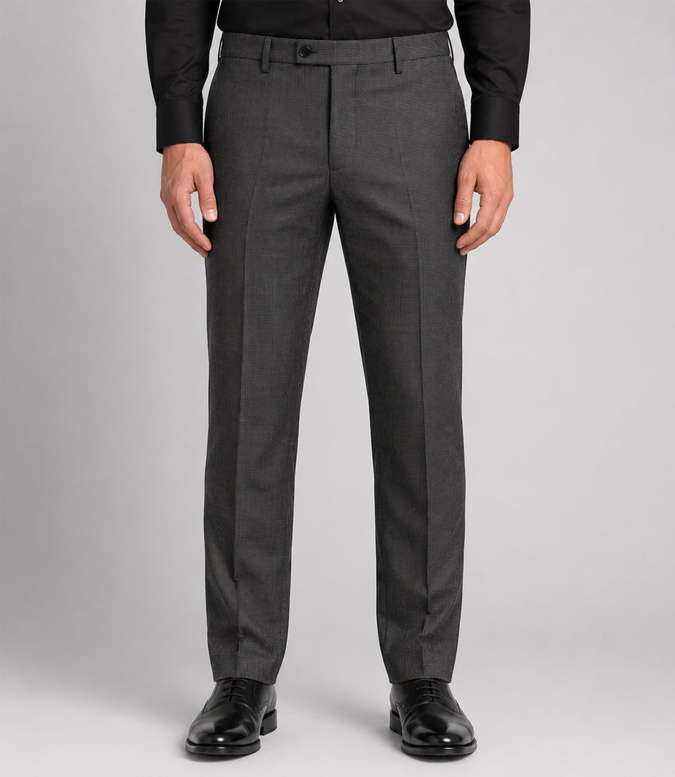 Men's Wool Plaid Grey 3 Piece Suit Pant - Suit Heritage