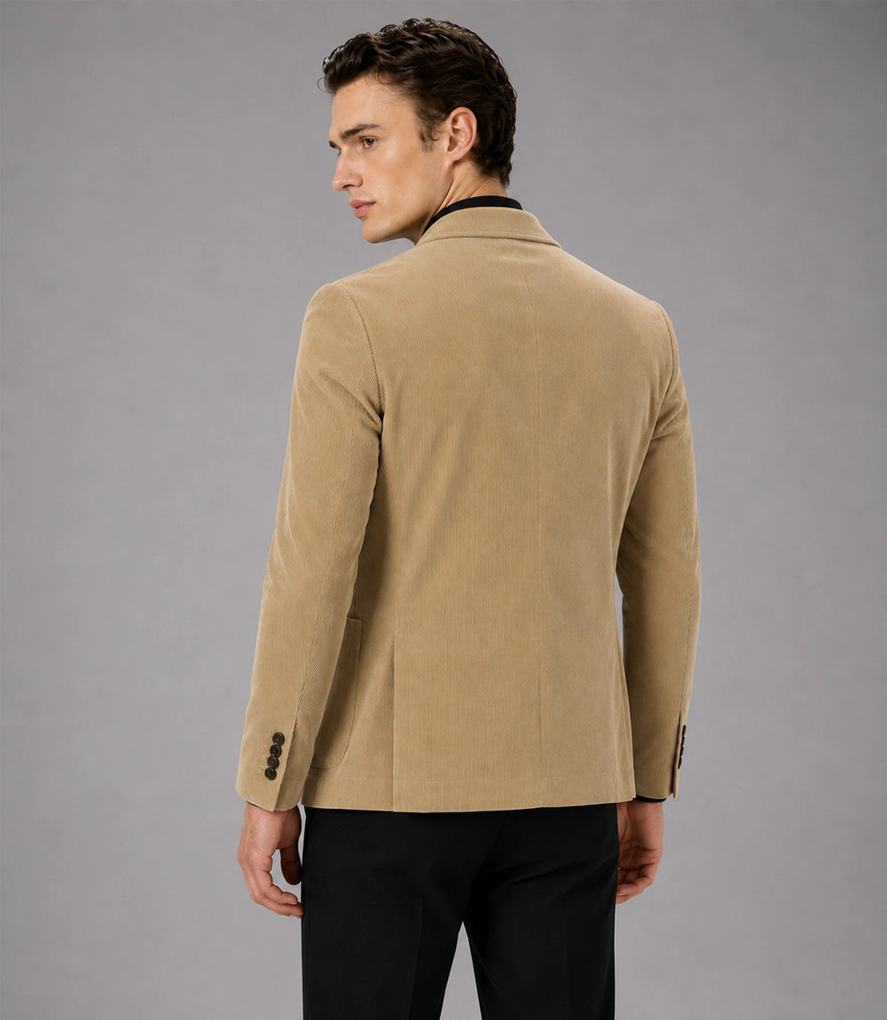 Men's Yellow Corduroy 2 Piece Suit Back - Suit Heritage