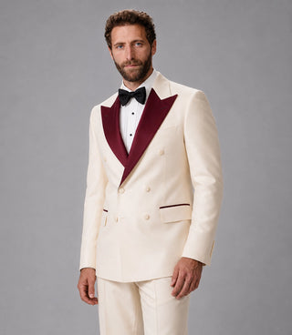 Shop 70s Men's Ivory Double Breasted Groom Tuxedo - Suit Heritage