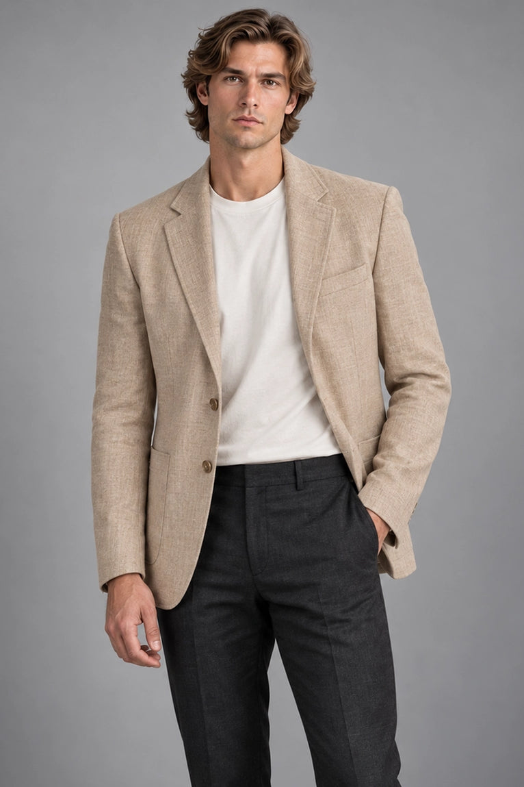 Shop Men's Beige and Black Cotton  Casual Suit -  Suit Heritage