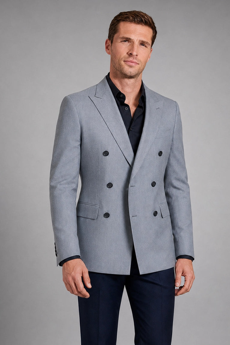 Shop Men's Bespoke Grey Double Breasted Suit - Suit Heritage
