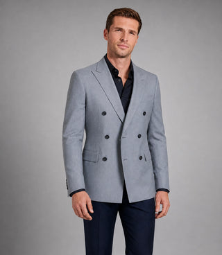 Shop Men's Bespoke Grey Double Breasted Suit - Suit Heritage