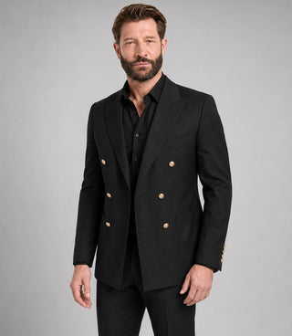 Shop Men's Black Double Breasted 2 piece Suit - Suit Heritage