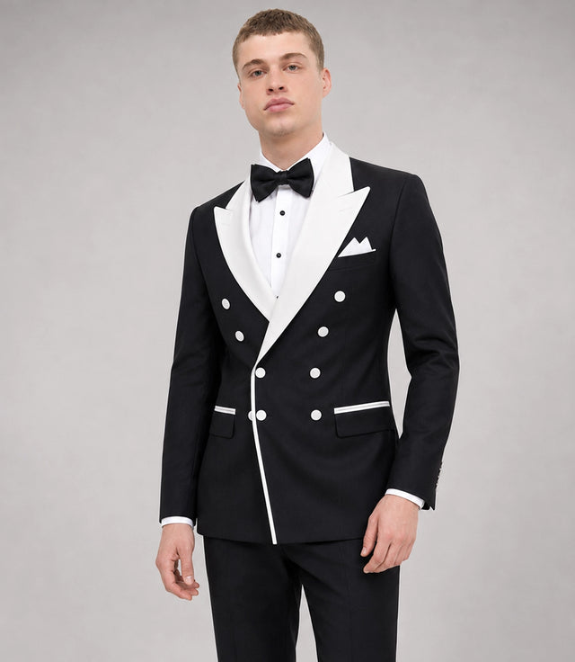 Shop Men's Black Double Breasted Groom Wedding Tuxedo -  Suit Heritage