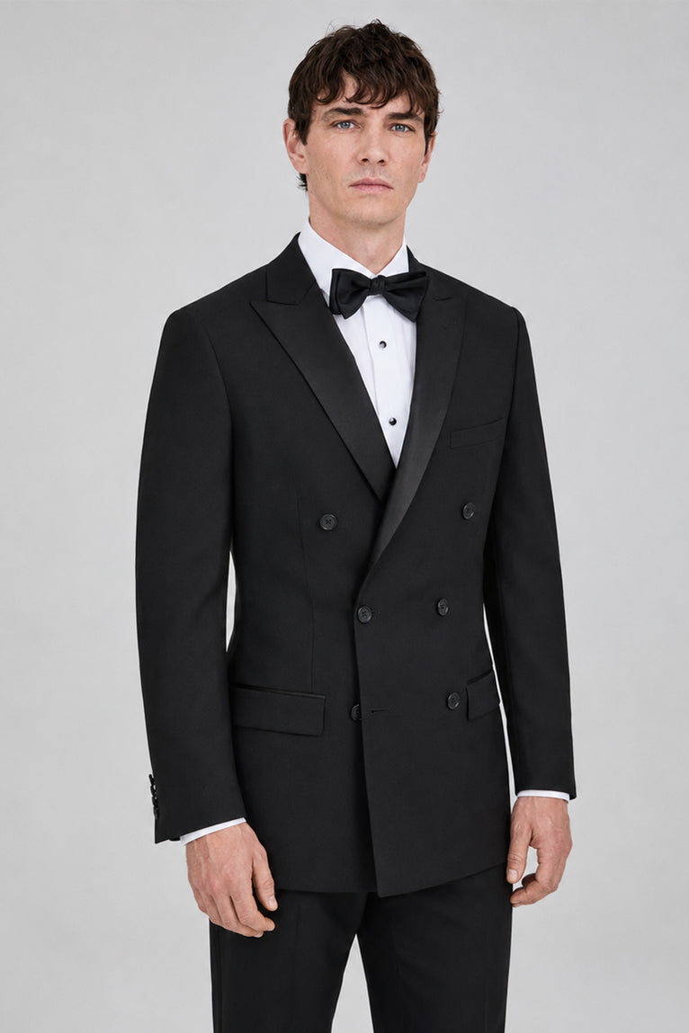 Shop Men's Black Double Breasted Tuxedo - Suit Heritage