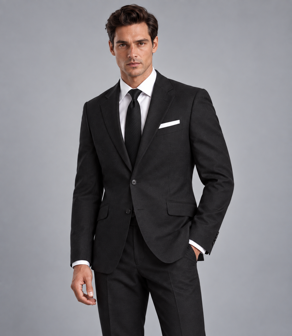 Shop Men's Black Single Breasted Suit - Suit Heritage