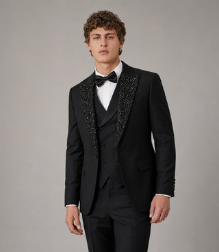 Shop Men's Black Wedding 3 Piece Tuxedo - Suit Heritage