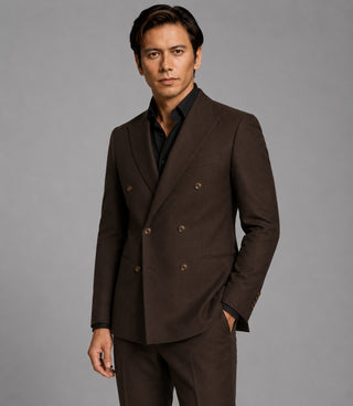 Shop Men's Brown Double Breasted 2 Piece Suit  - Suit Heritage