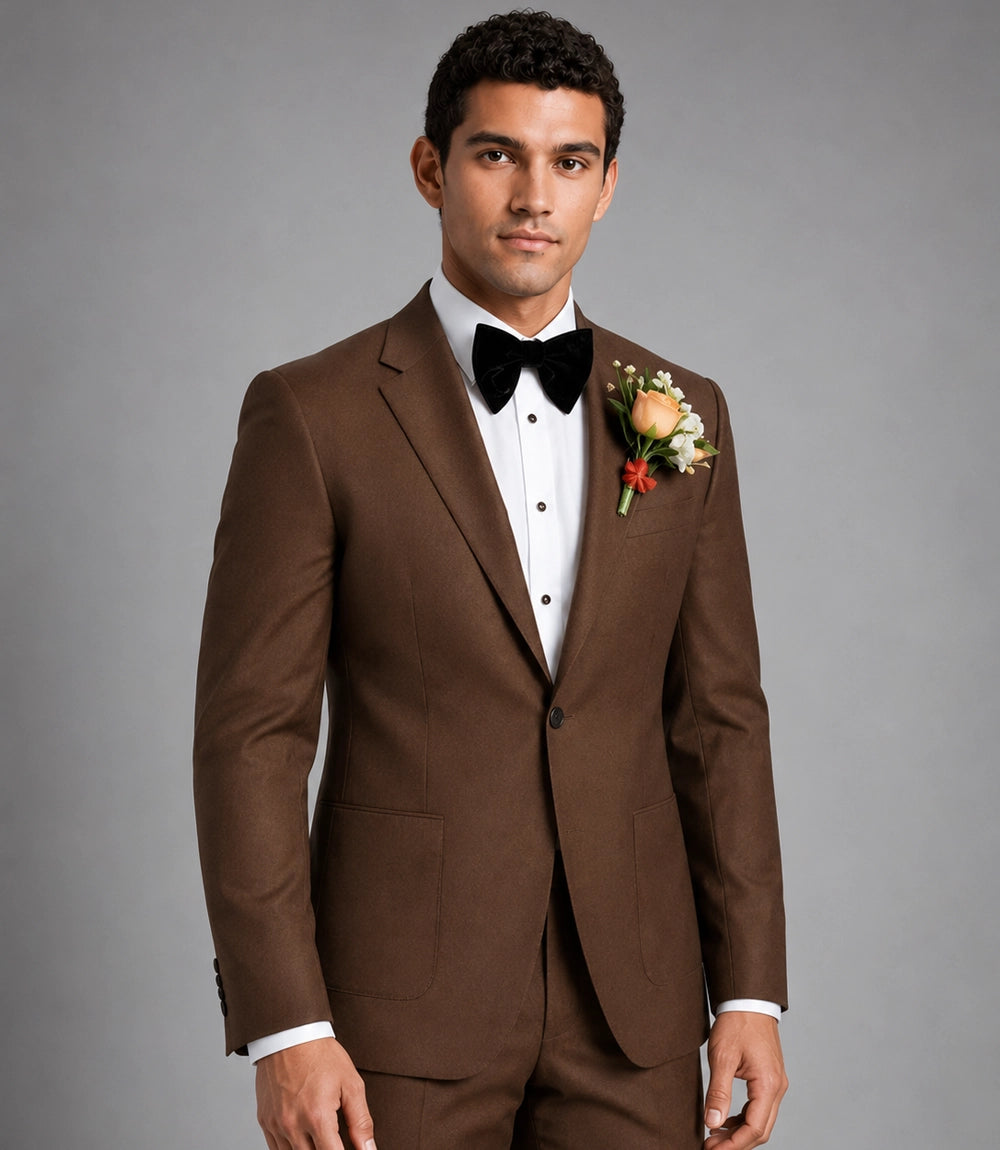 Shop Men's Brown Groom Wedding 2 Piece Suit -  Suit Heritage