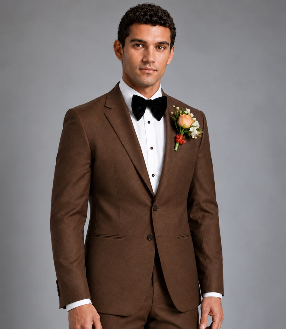 Shop Men's Brown Groom Wedding 2 Piece Suit -  Suit Heritage