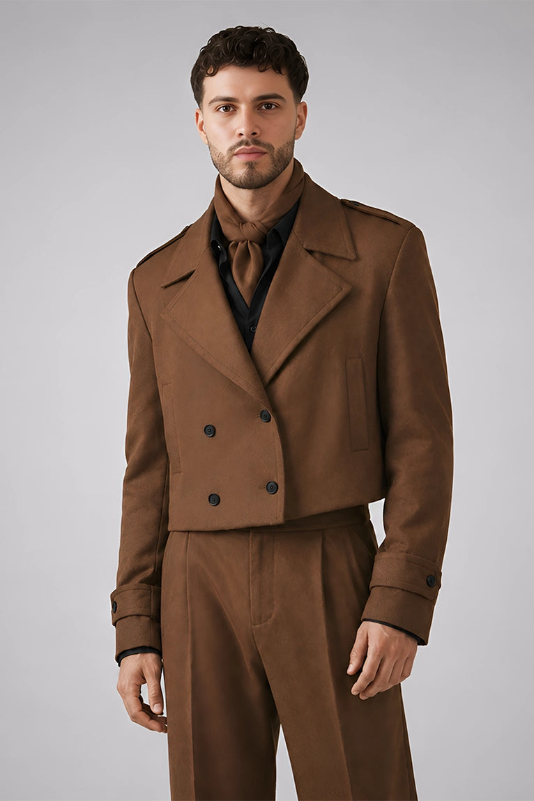 Shop Men's Brown Oversized Cropped Suit - Suit Heritage