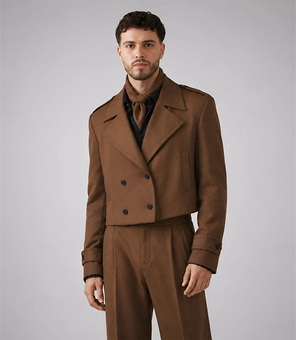 Shop Men's Brown Oversized Cropped Suit - Suit Heritage
