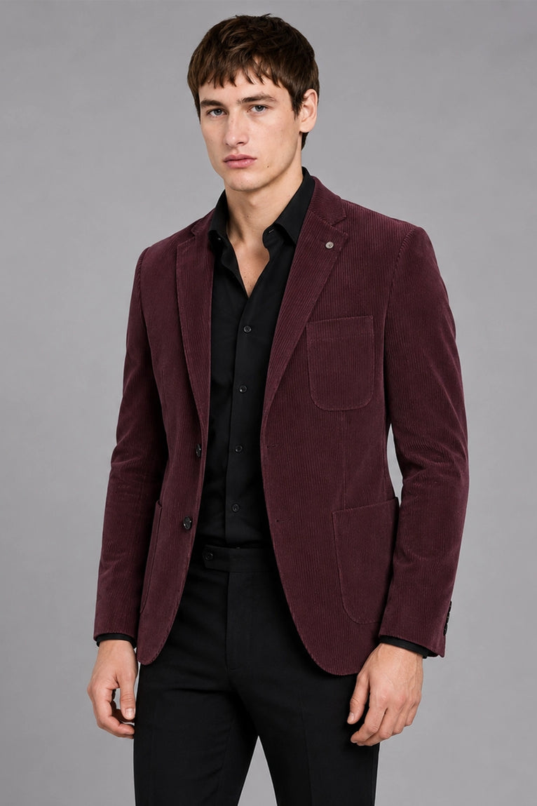 Shop Men's Burgundy Corduroy 2 Piece Suit - Suit Heritage