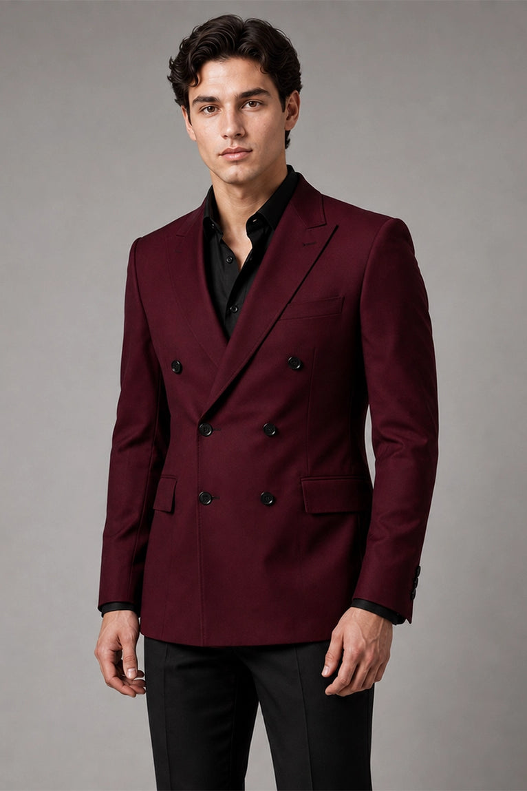 Shop Men's Burgundy Double Breasted Suit - Suit Heritage