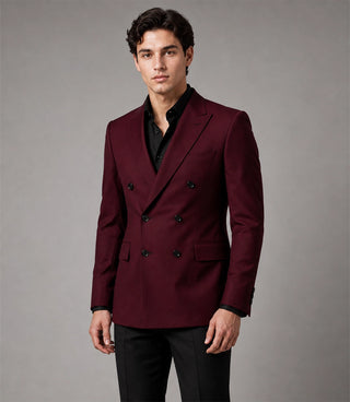 Shop Men's Burgundy Double Breasted Suit - Suit Heritage