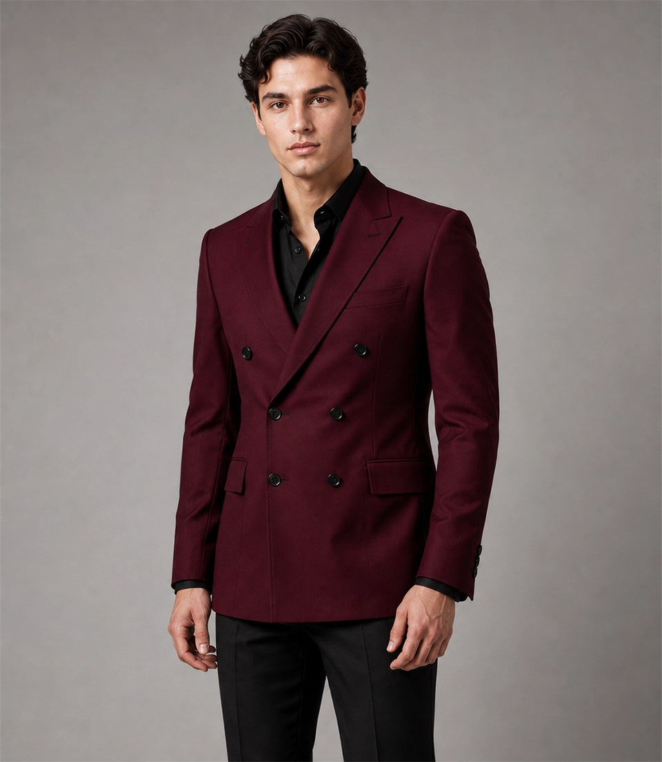 Shop Men's Burgundy Double Breasted Suit - Suit Heritage