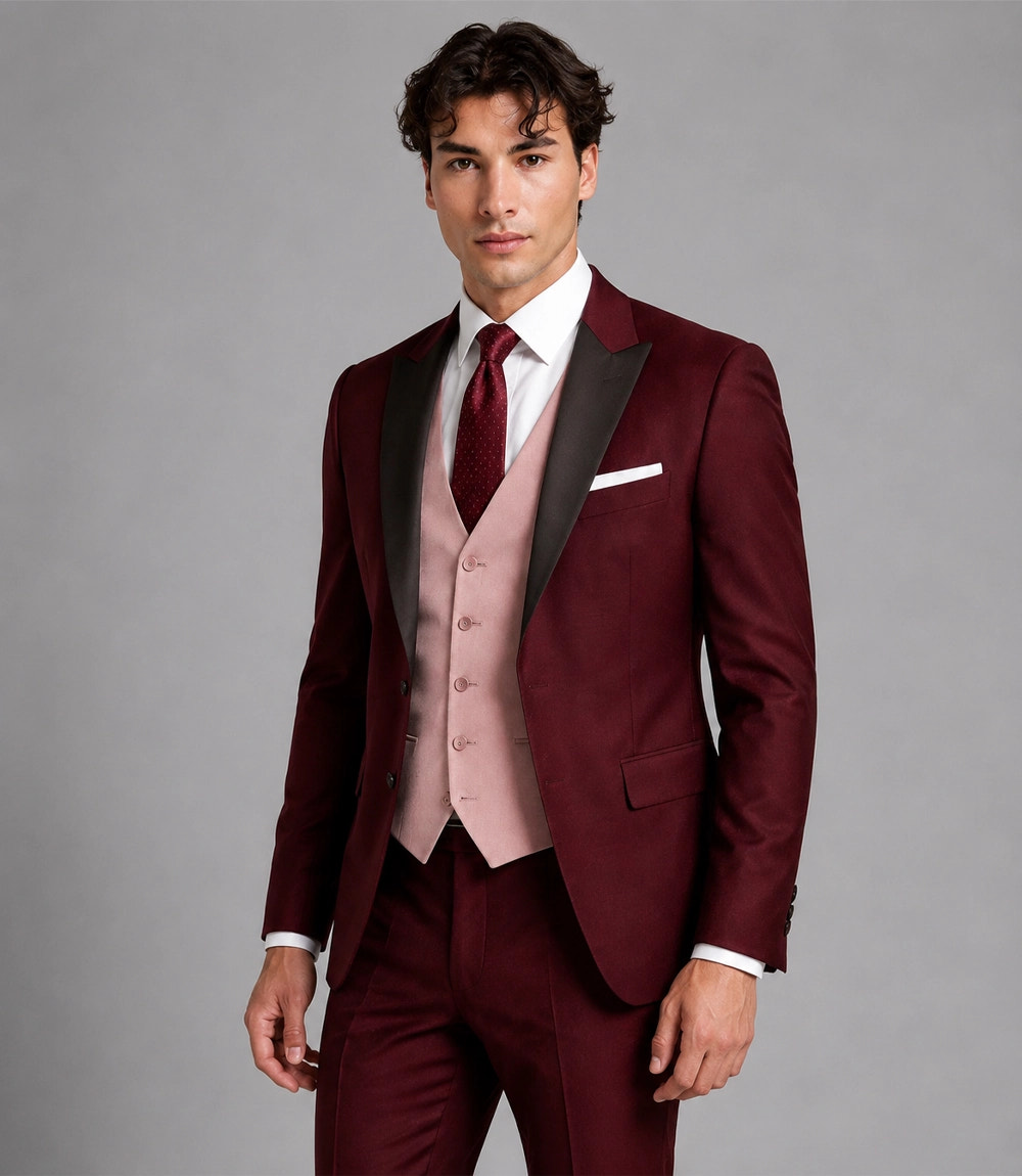 Shop Men’s Burgundy Wedding 3 Piece Suit -  Suit Heritage