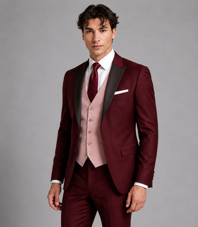 Shop Men’s Burgundy Wedding 3 Piece Suit -  Suit Heritage