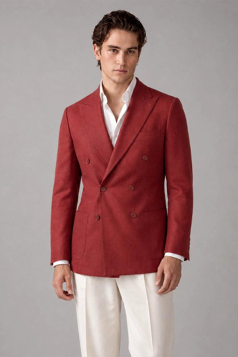 Shop Men's Classic Italian Style Red and Cream Suit - Suit Heritage