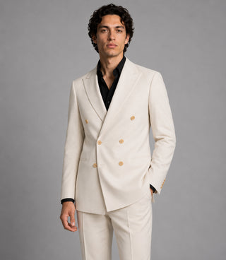 Shop Men's Cream Double Breasted 2 Piece Suit - Suit Heritage
