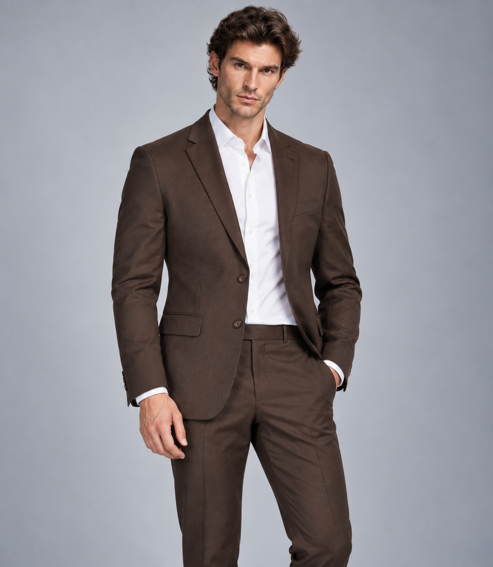 Shop Men's Dark Brown Cotton Suit -  Suit Heritage