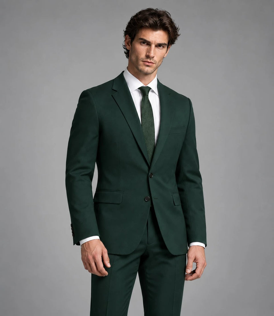 Shop Men's Dark Green Single Breated Suit  -  Suit Heritage