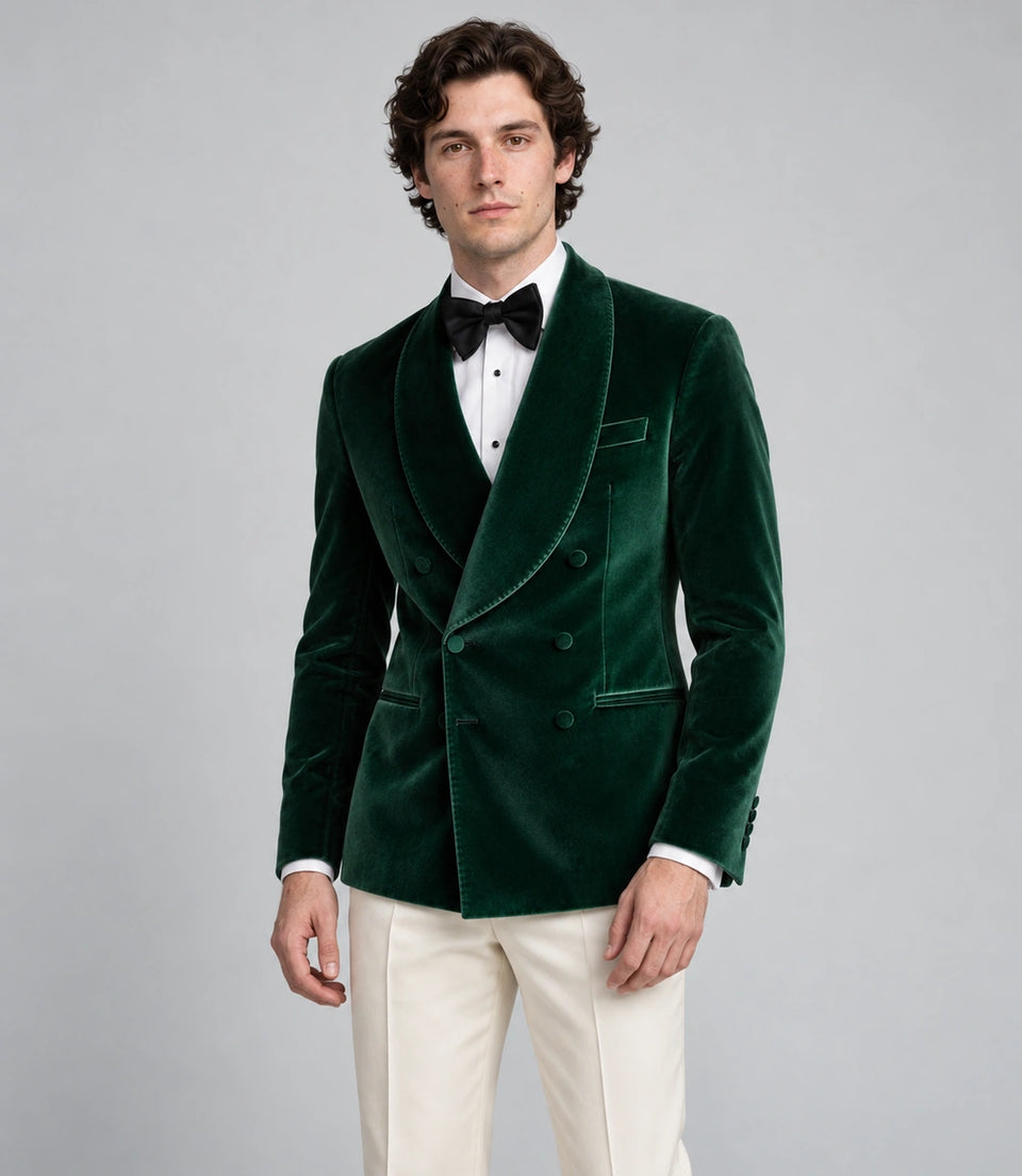 Shop Men's Dark Green Velvet Tuxedo -  Suit Heritage