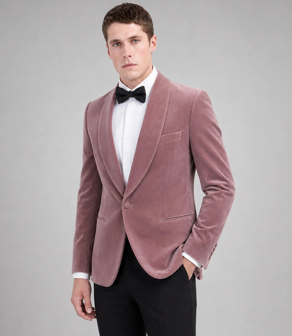 Shop Men's Dusty Pink Velvet Tuxedo -  Suit Heritage