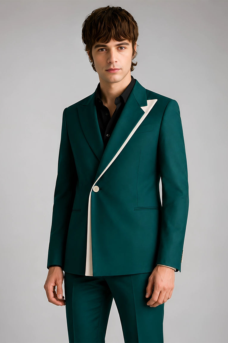 Shop Men's Emerald Green Asymmetrical Suit - Suit Heritage