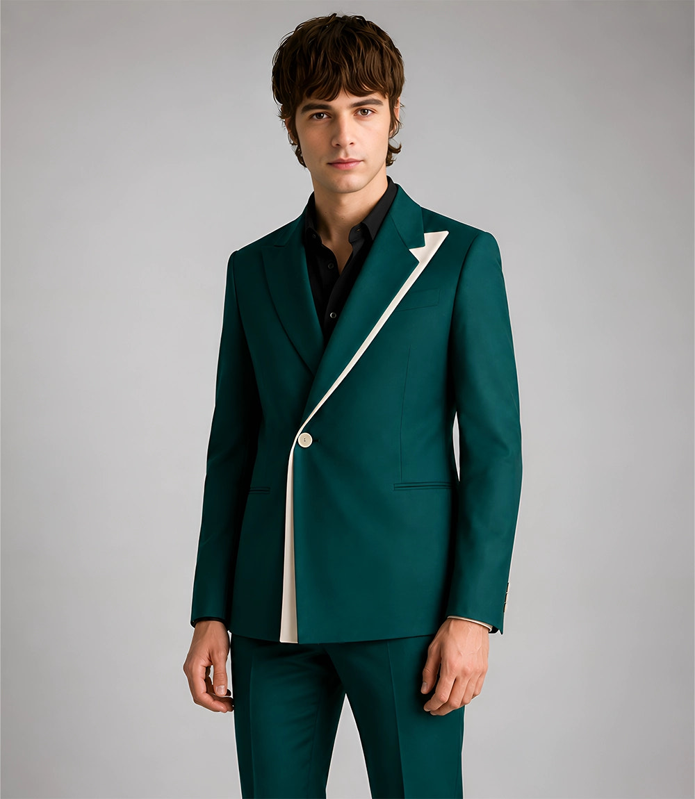 Shop Men's Emerald Green Asymmetrical Suit - Suit Heritage