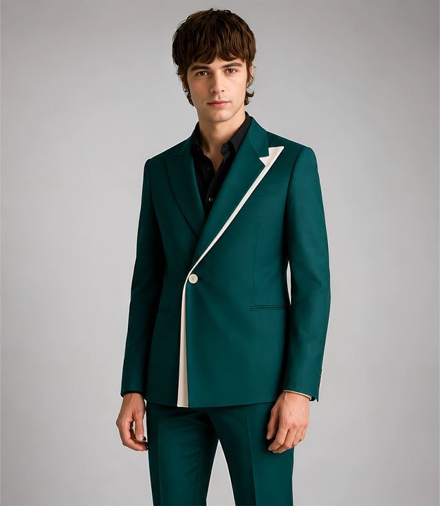 Shop Men's Emerald Green Asymmetrical Suit - Suit Heritage