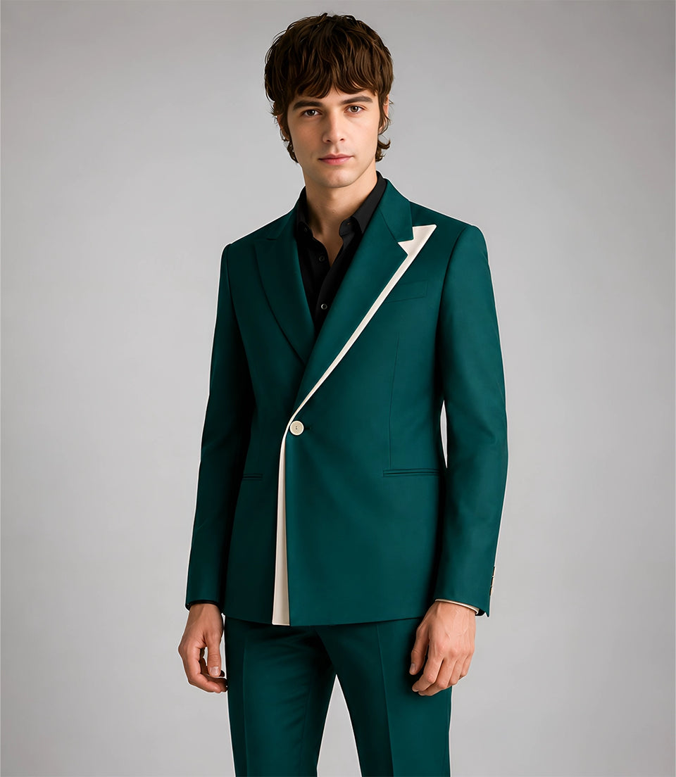 Shop Men's Emerald Green Asymmetrical Suit - Suit Heritage