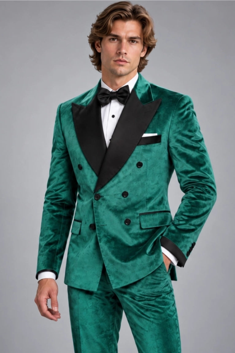 Shop Men's Emerald Green Double Breasted Tuxedo -  Suit Heritage