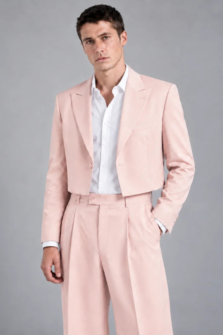Shop Men's Formal Crop Blush Pink Wedding Suit - Suit Heritage