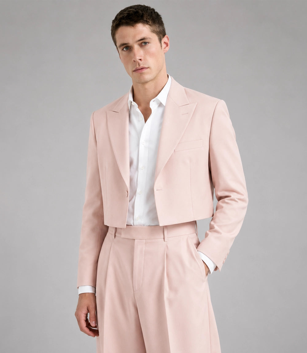 Shop Men's Formal Crop Blush Pink Wedding Suit  - Suit Heritage