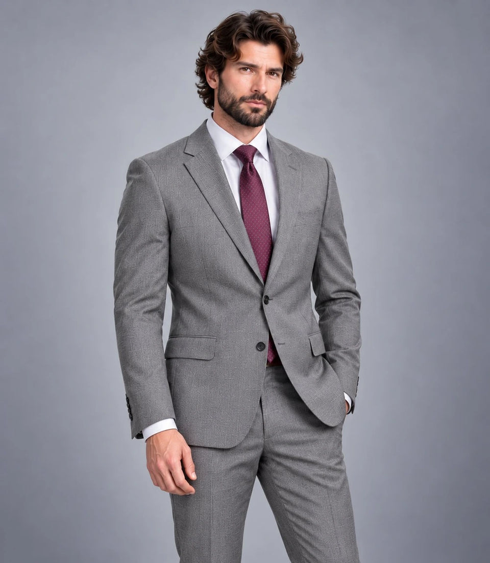 Shop Men's Grey Cotton 2 Piece Suit  -  Suit Heritage